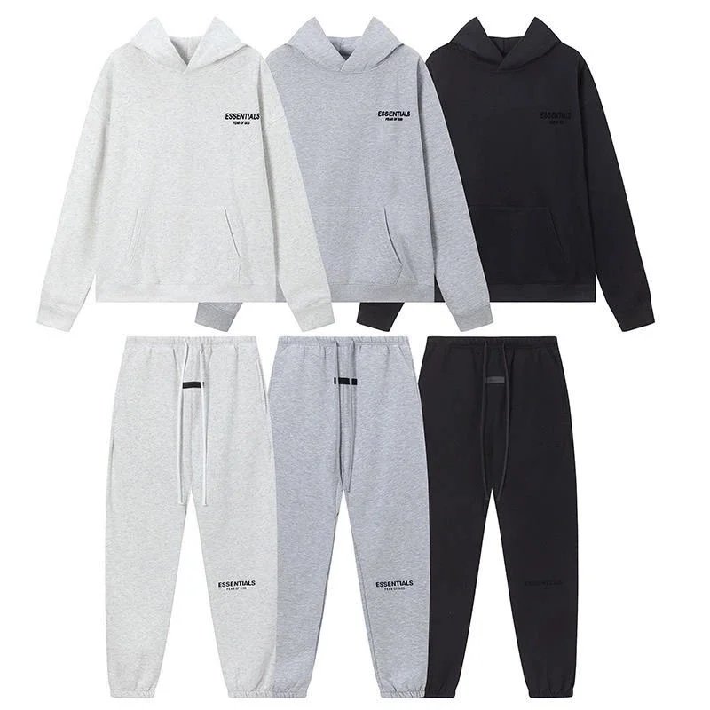 Essentials Hoodie and Pants Set in Grey, Black, and White