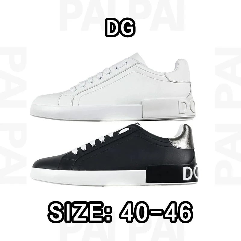 DG White and Black Low Top Sneakers