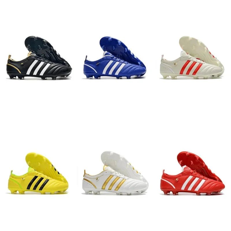 Adidas Football Cleats in Black, Blue, White, Yellow, and Red
