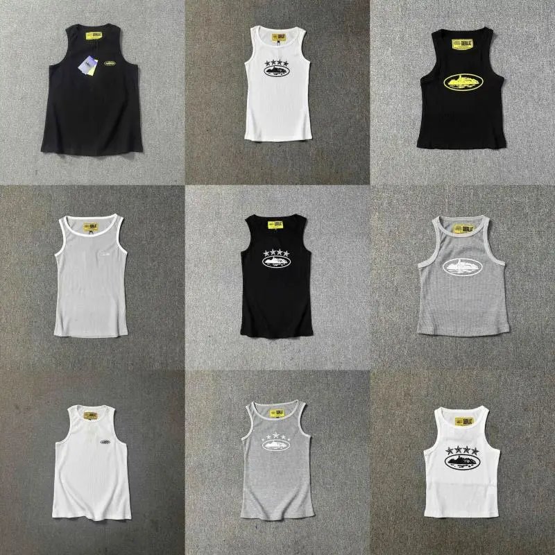 Unisex Graphic Tank Top in Black, White, and Grey