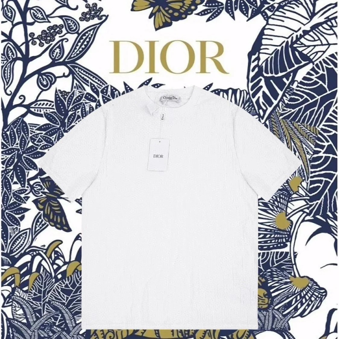 Dior White Short Sleeve Polo