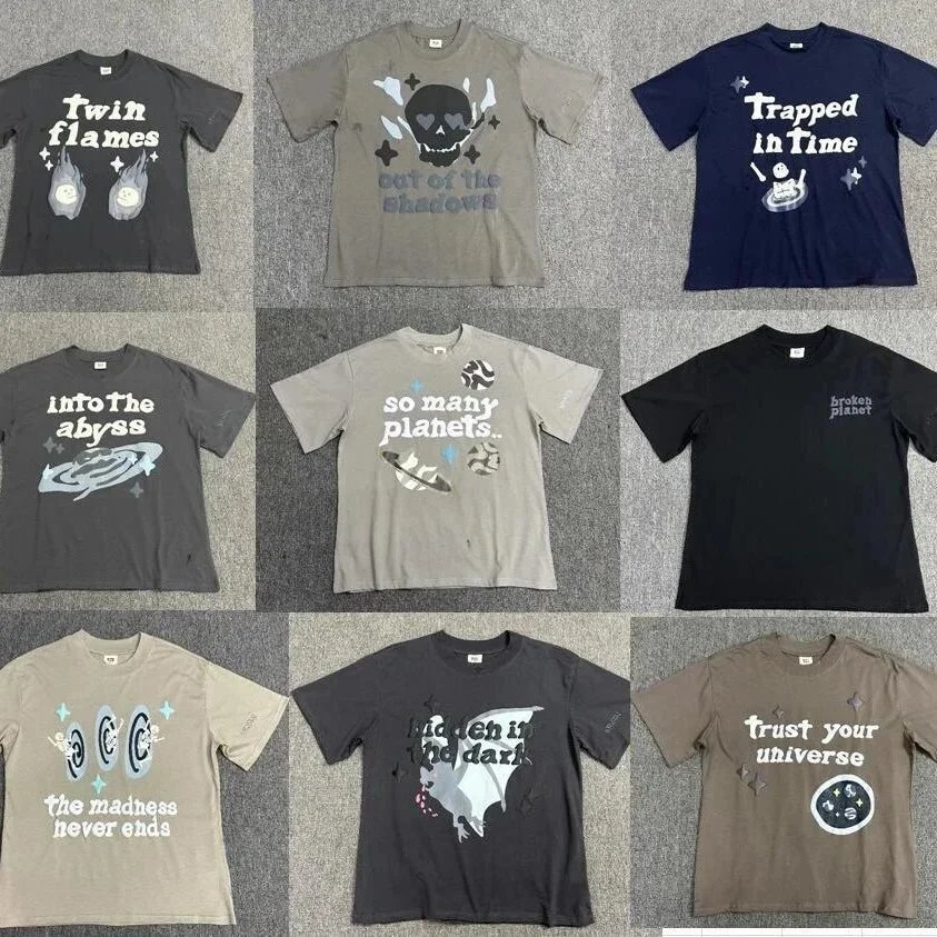 Diverse Graphic T-Shirt Collection in Various Colors