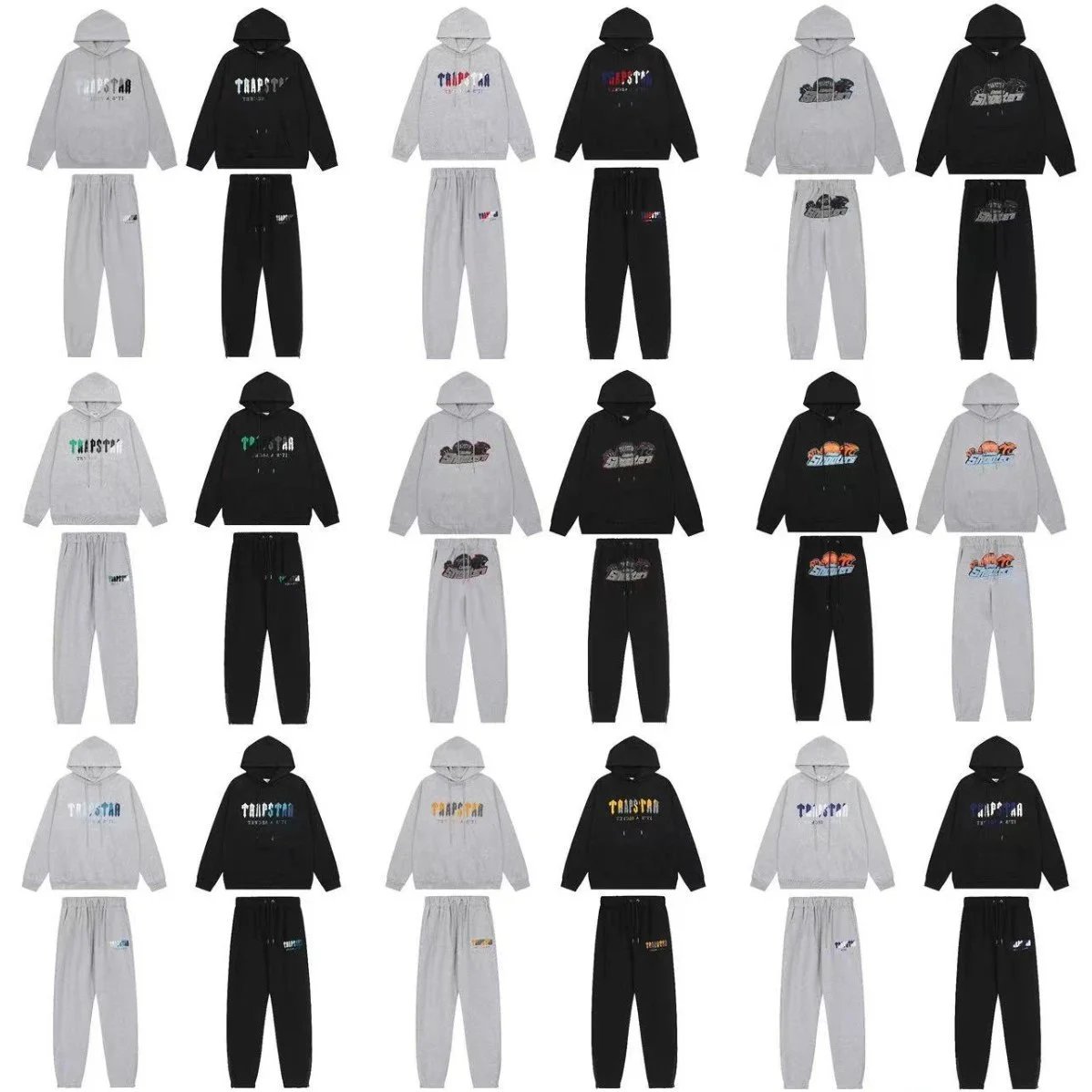 Trapstar Black Hoodie and Sweatpants Set