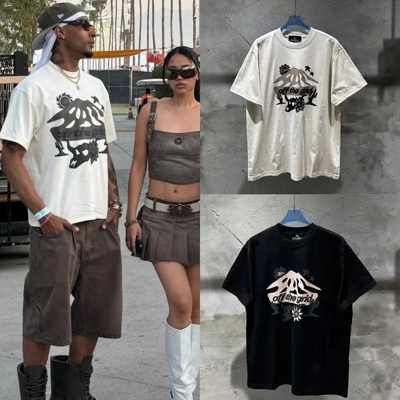 Off the Grid White and Black Graphic T-Shirt