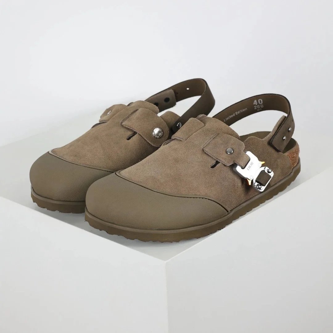 Dior Sandals Closed-Toe Slingback Buckle — All-inclusive khaki