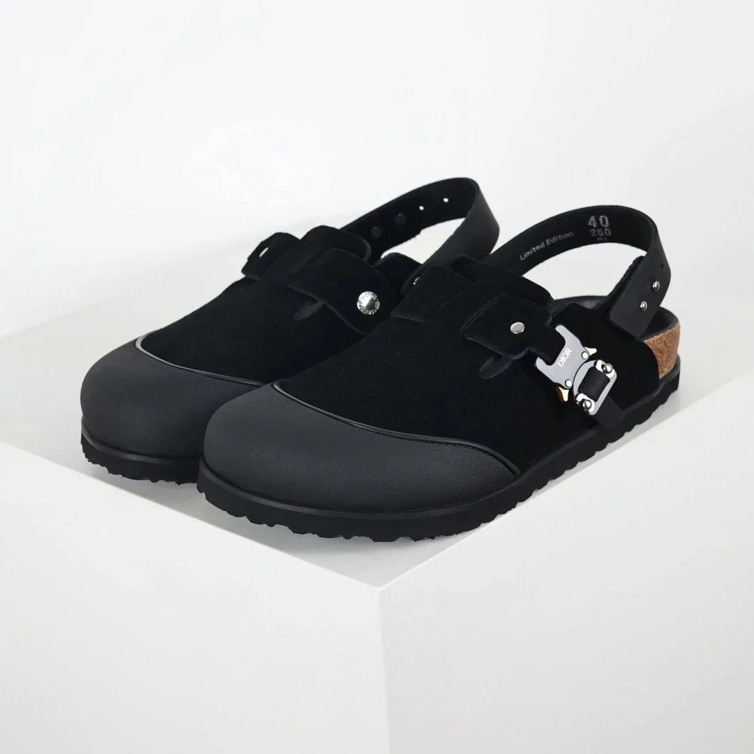 Dior Sandals Closed-Toe Slingback Buckle — All white and black