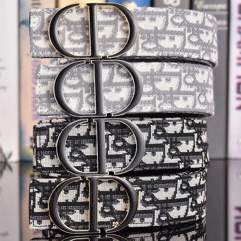 Dior Black and White Patterned Belt