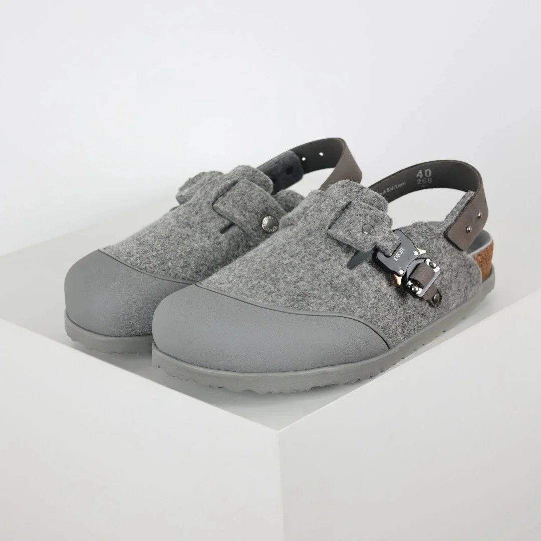 Dior Sandals Closed-Toe Slingback Buckle — All-inclusive dark gray