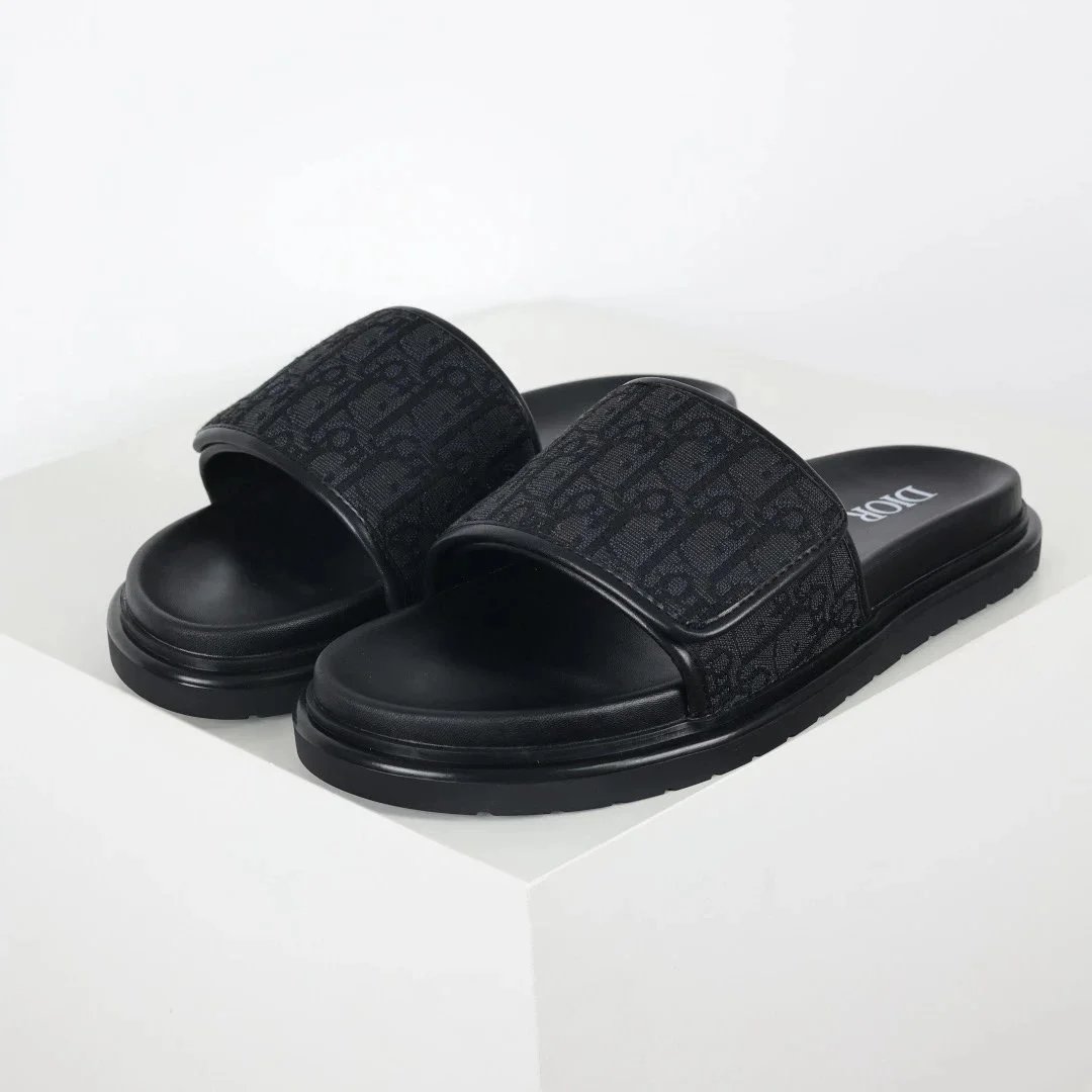Dior Sandals Closed-Toe Slingback Buckle — Black Velcro