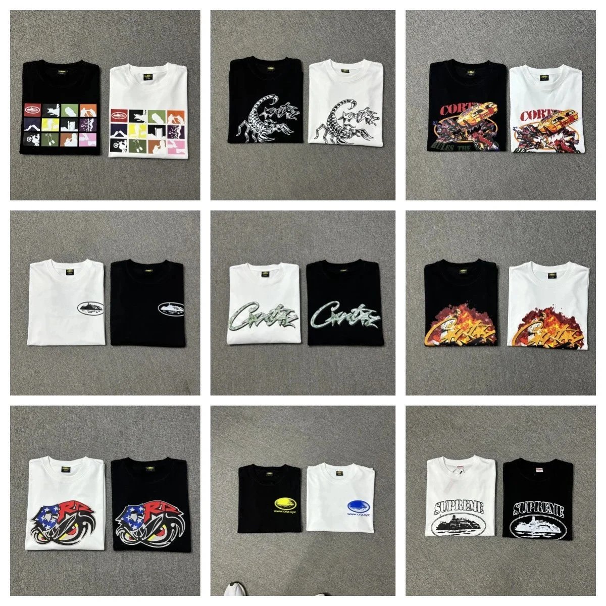 Supreme Black and White Graphic T-Shirt Combo Pack