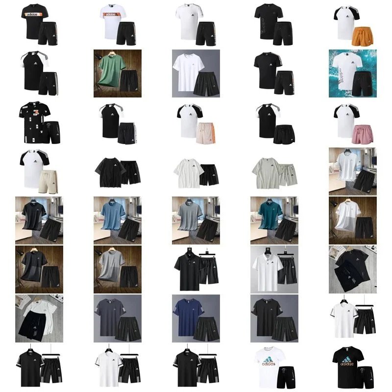 Adidas Black Short Sleeve T-Shirt and Shorts Set