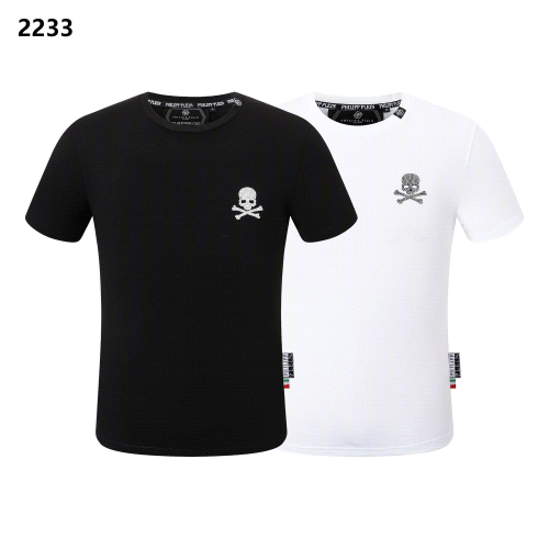Philipp Plein Black and White Skull T-Shirts