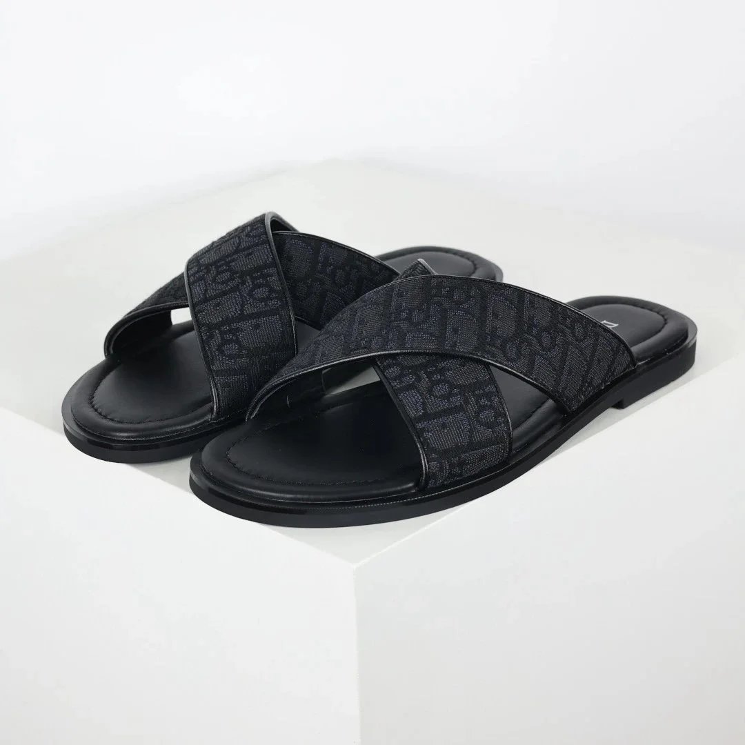 Dior Sandals Closed-Toe Slingback Buckle — Crossed black