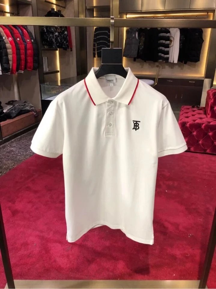 Burberry White Short Sleeve Polo