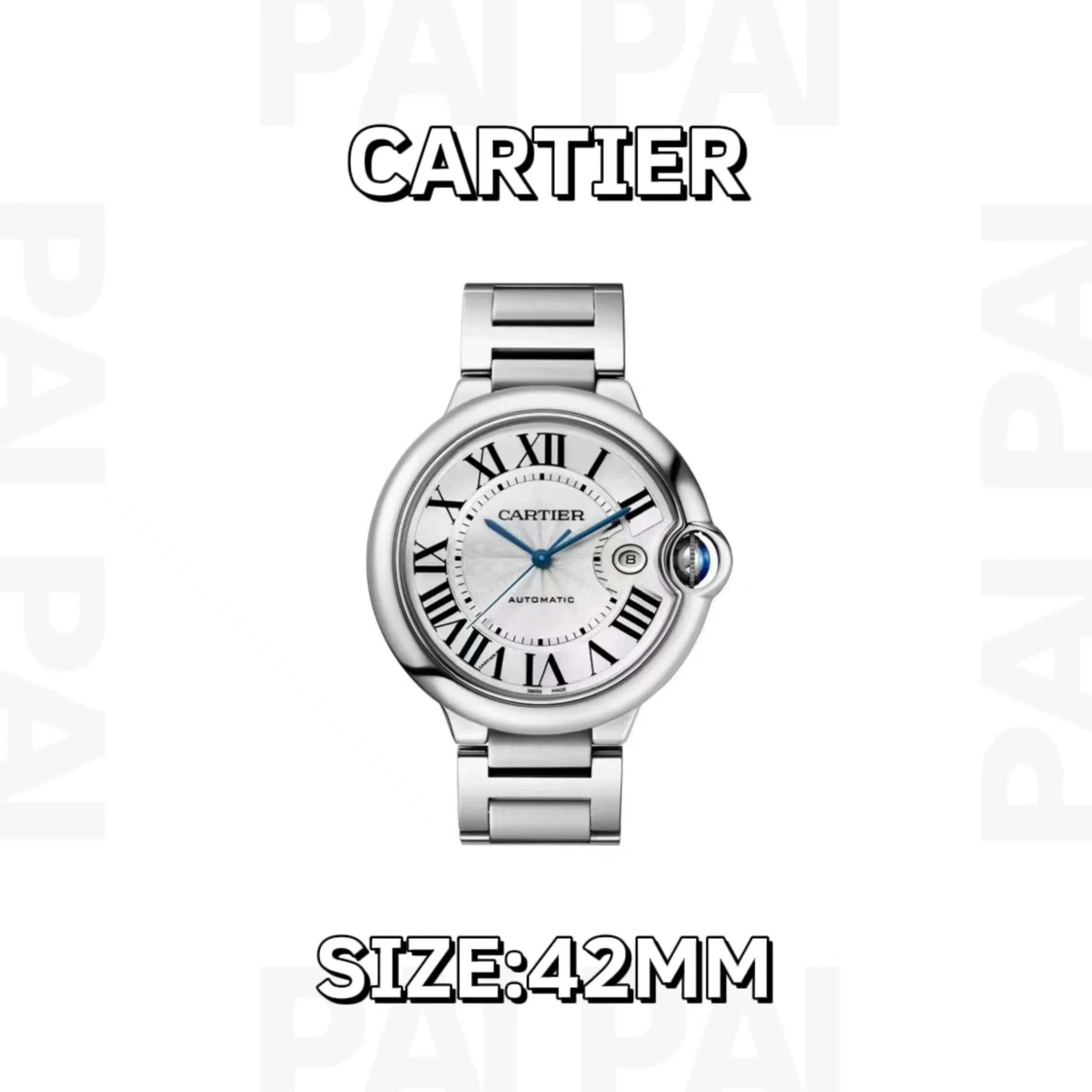 Cartier Silver Automatic Watch 42mm