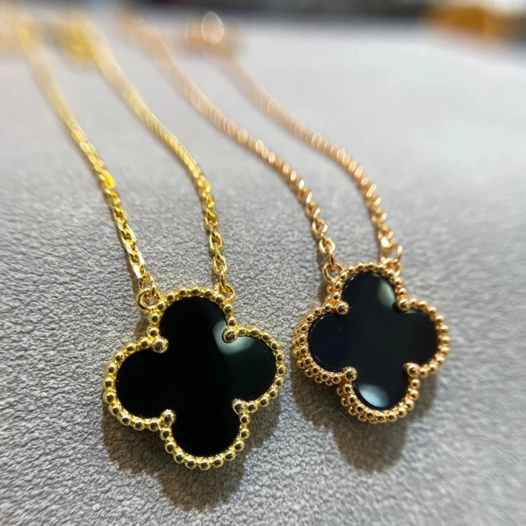 Van Cleef & Arpels Black Clover Gold Necklace
