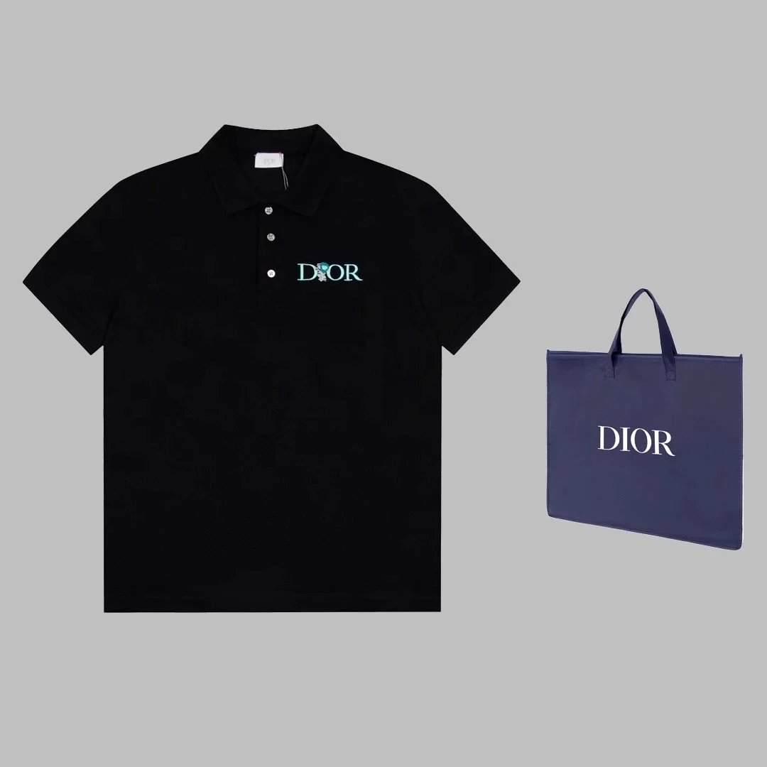 Dior Black Polo Shirt with Bag