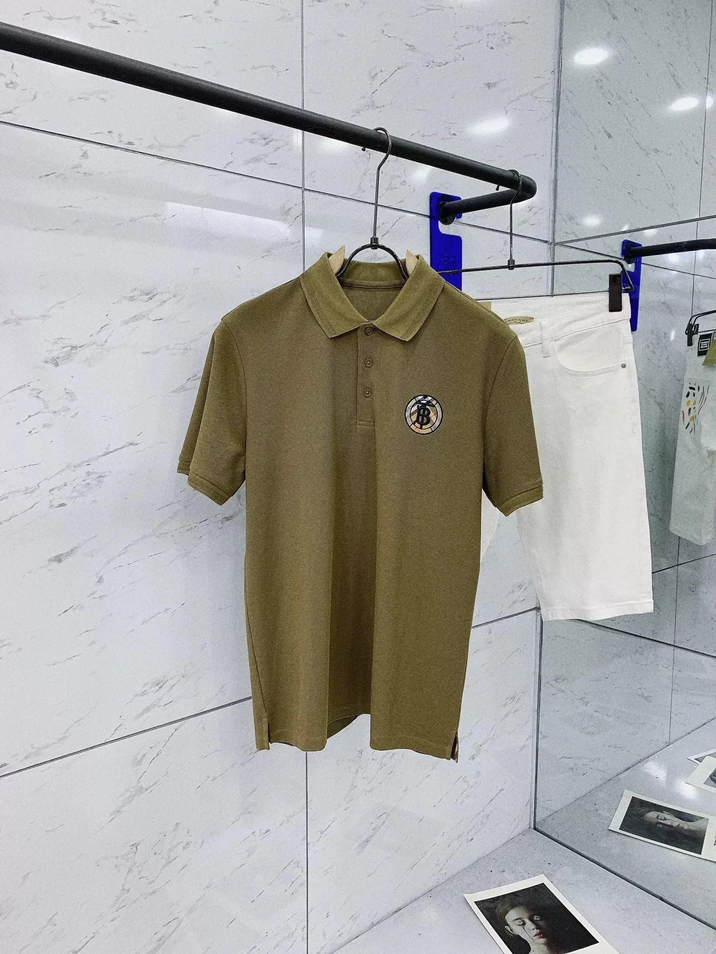 Burberry Olive Short Sleeve Polo