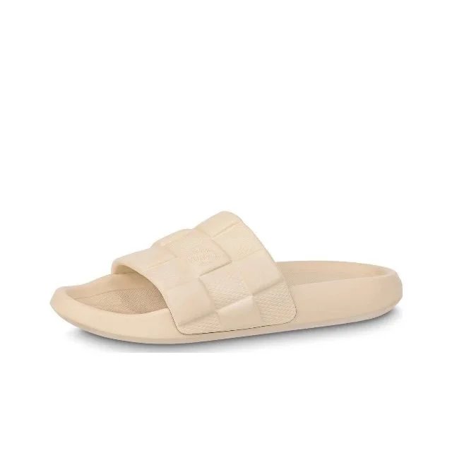 Louis Vuitton Sandals Pool slide mules with monogram strap — 1AAR9U Beige