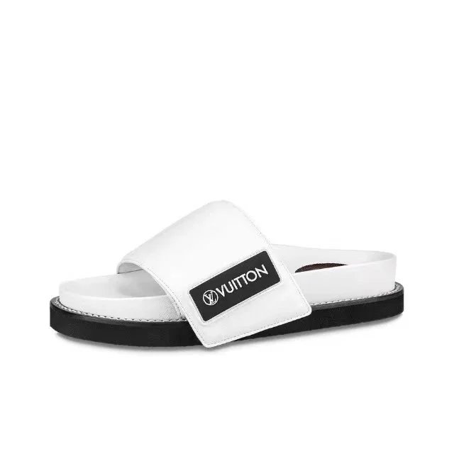 Louis Vuitton Sandals Pool slide mules with monogram strap — 1A93T1 White