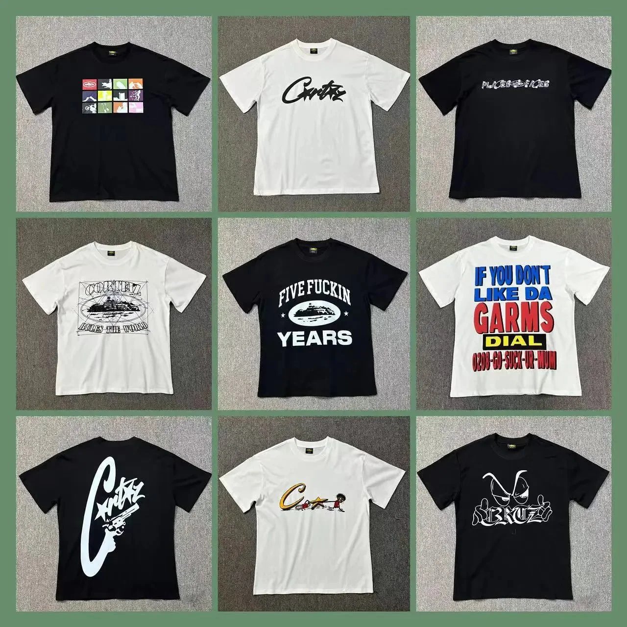Various Graphic T-Shirts in Black and White