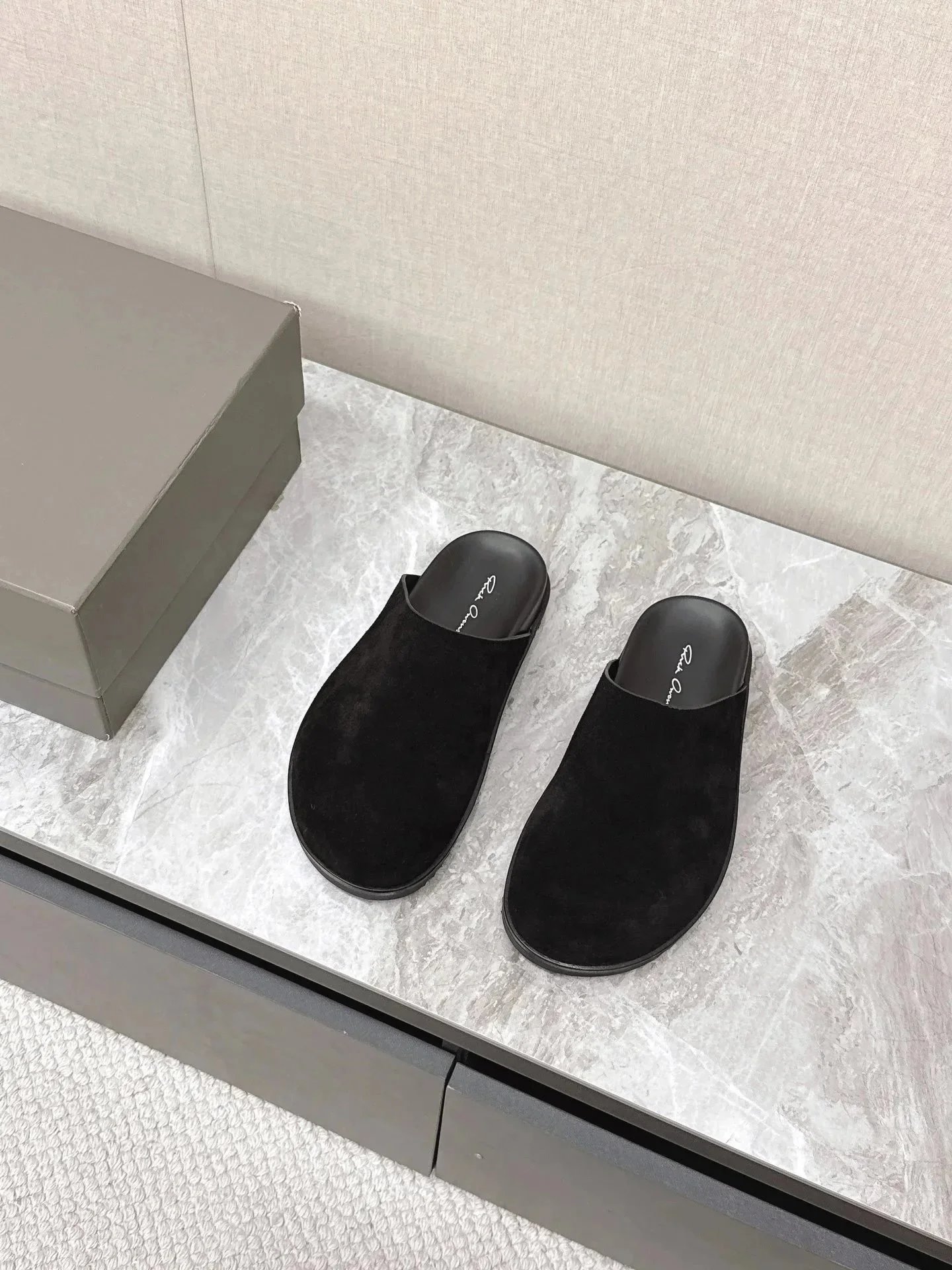 Black suede