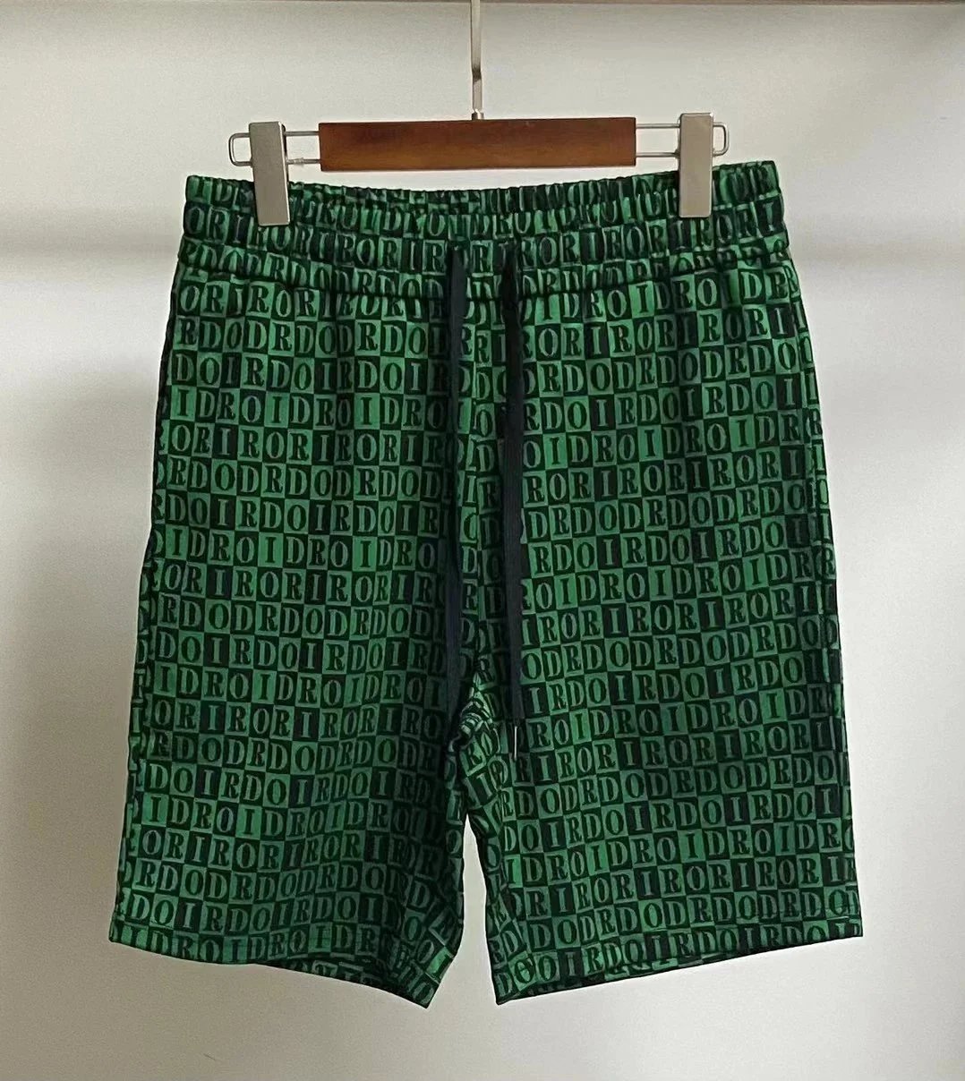 Droid Green Shorts with Drawstring Waist