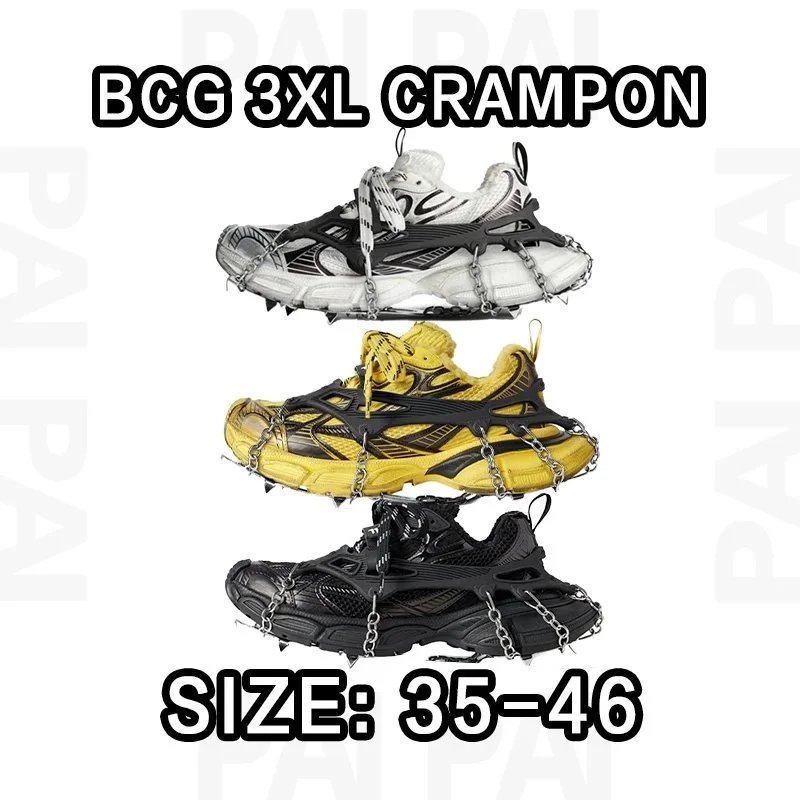 BCG 3XL Crampon Snow Shoes in White, Yellow, and Black