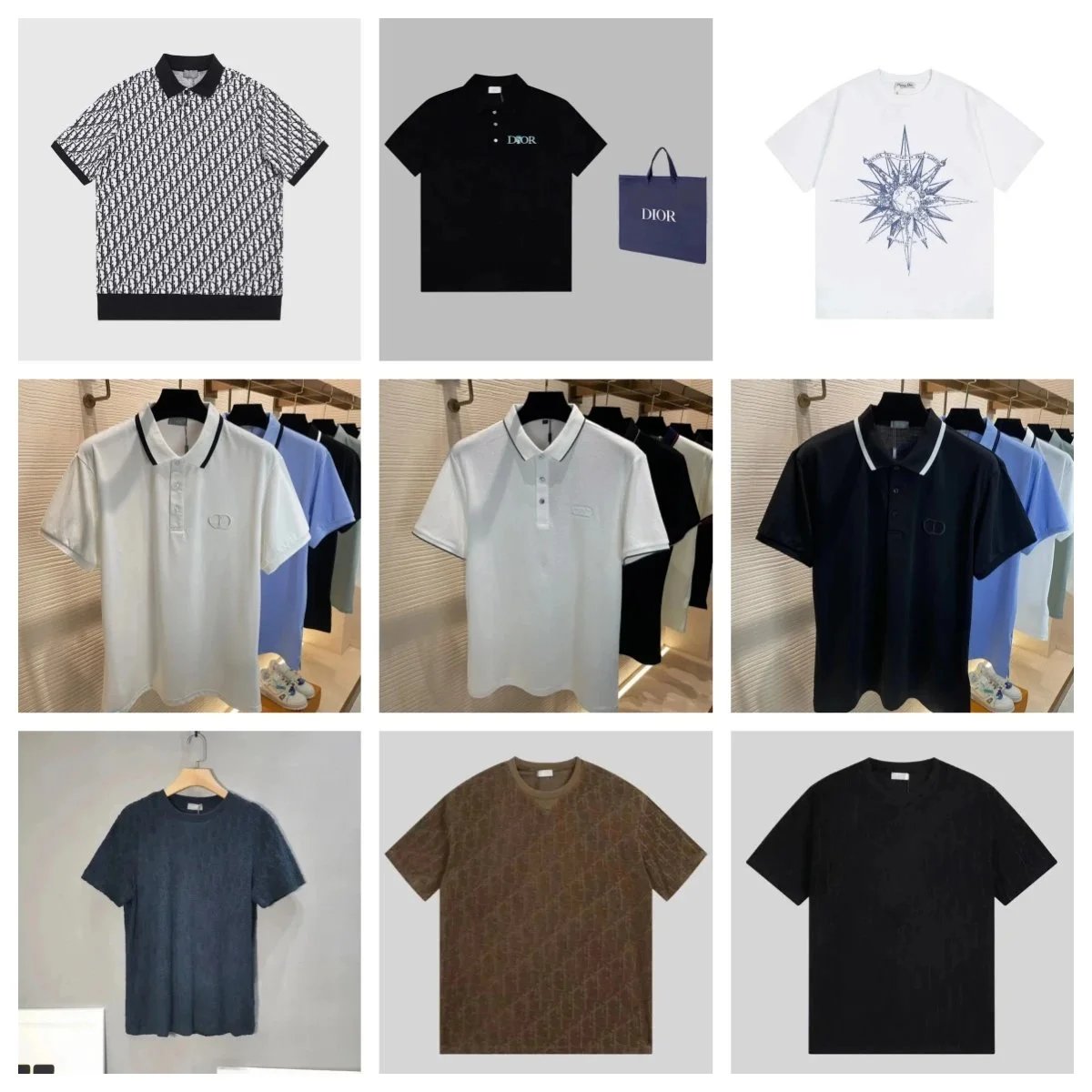 Dior Black Polo Shirt and White T-Shirt Combo Pack