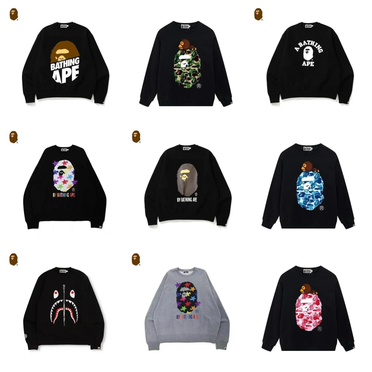 A Bathing Ape Black Crewneck Sweatshirt