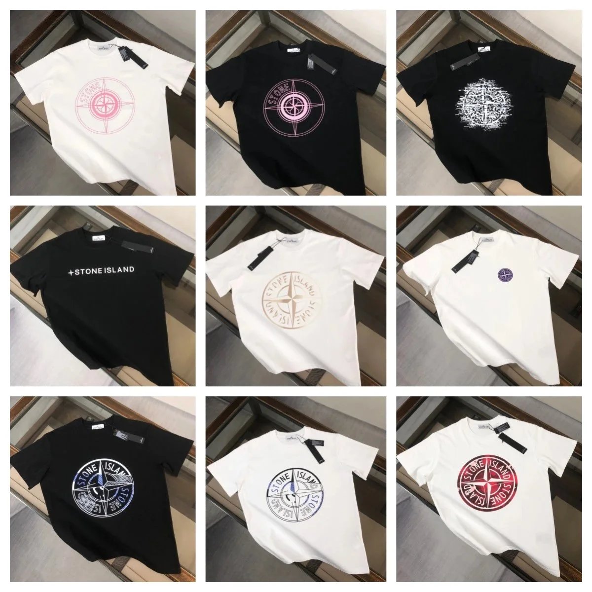 Stone Island Black White Short Sleeve T-Shirt