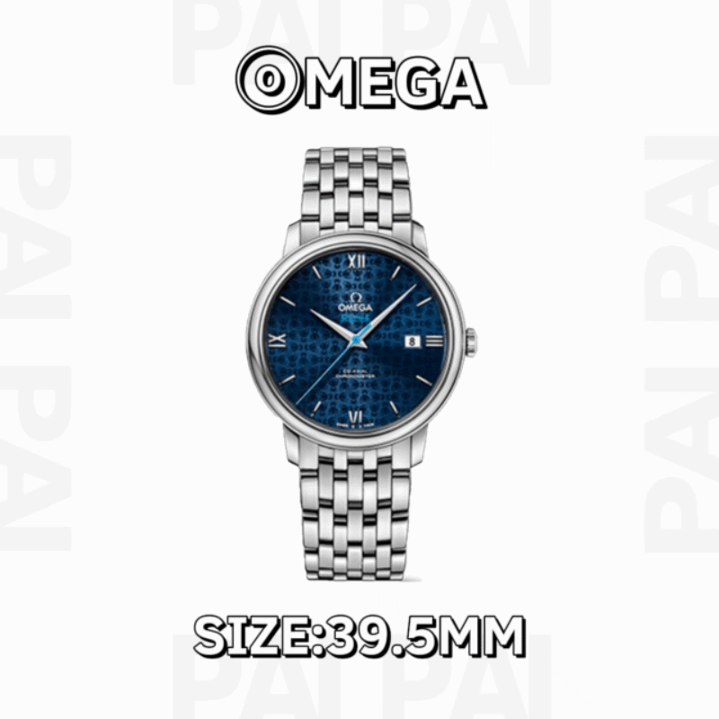 Omega Blue Dial Stainless Steel Watch