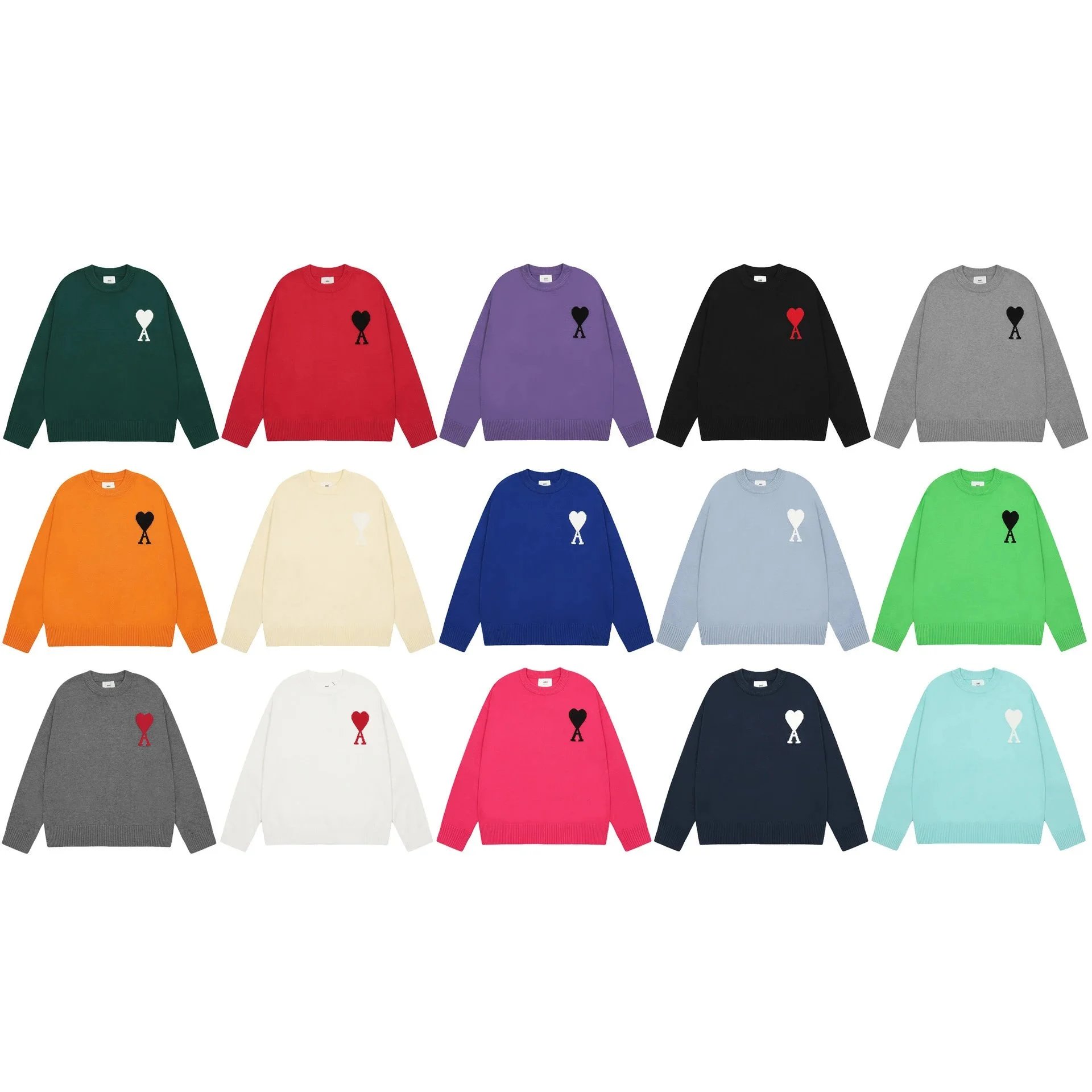 Ami Paris Colorblock Crewneck Sweater