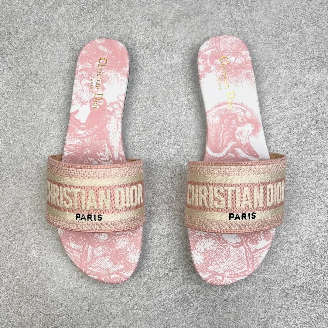 Christian Dior Pink Flat Slides