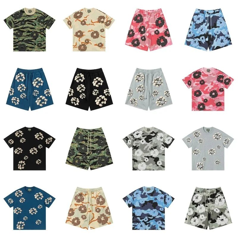 Diverse Camo & Floral Print Shorts and T-Shirts Set