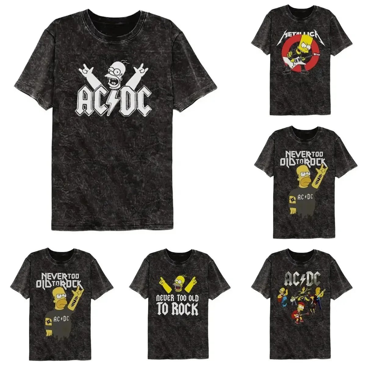 AC/DC Black Graphic T-Shirt Collection