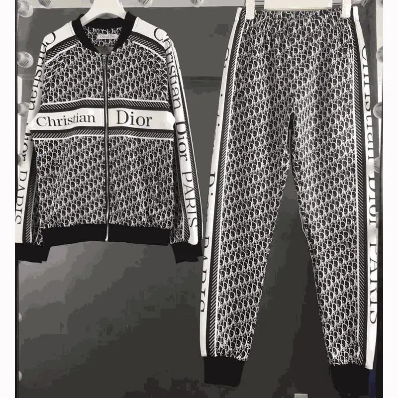 Christian Dior Black and White Logo Track Suit