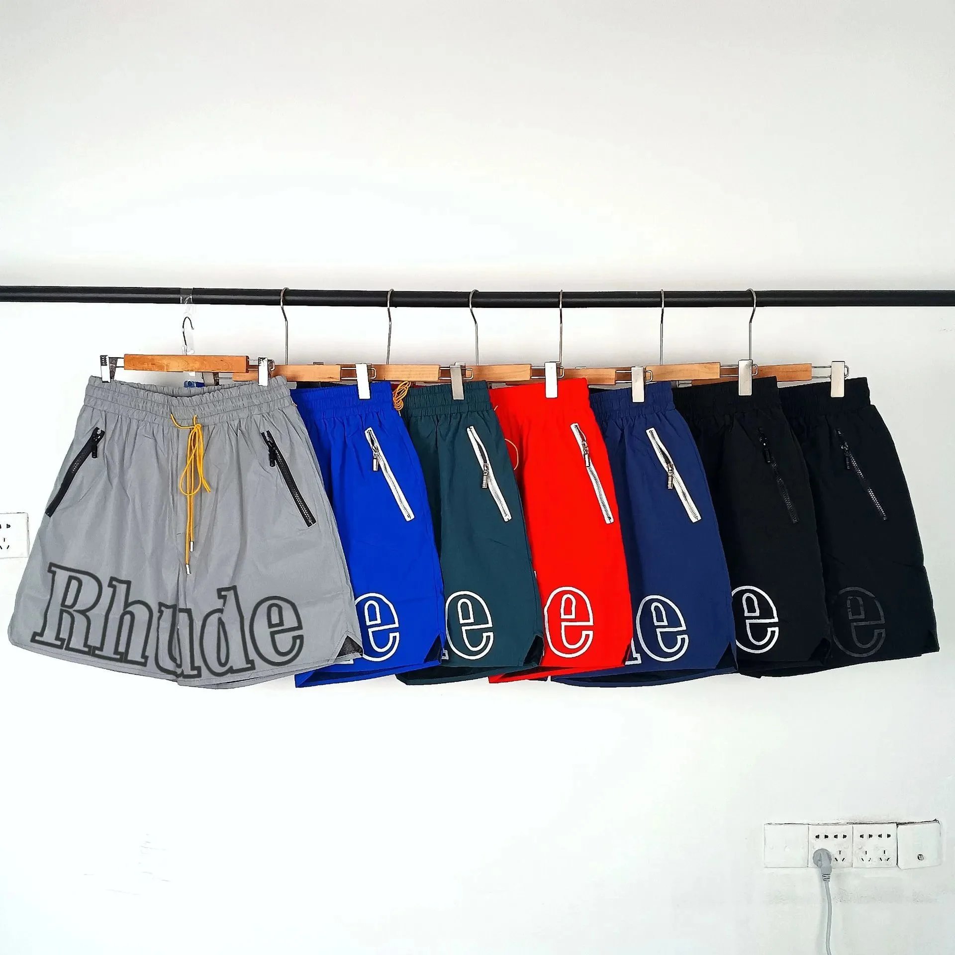 Rhude Colorblock Zip Pocket Shorts