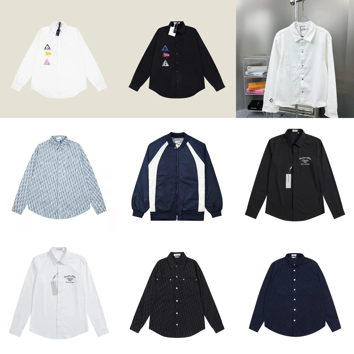 Dior White Long Sleeve Shirt, Dior Black Long Sleeve Shirt, Dior Blue Jacket, Dior Patterned Shirt, Dior Embroidered Shirt, Dior Navy Shirt