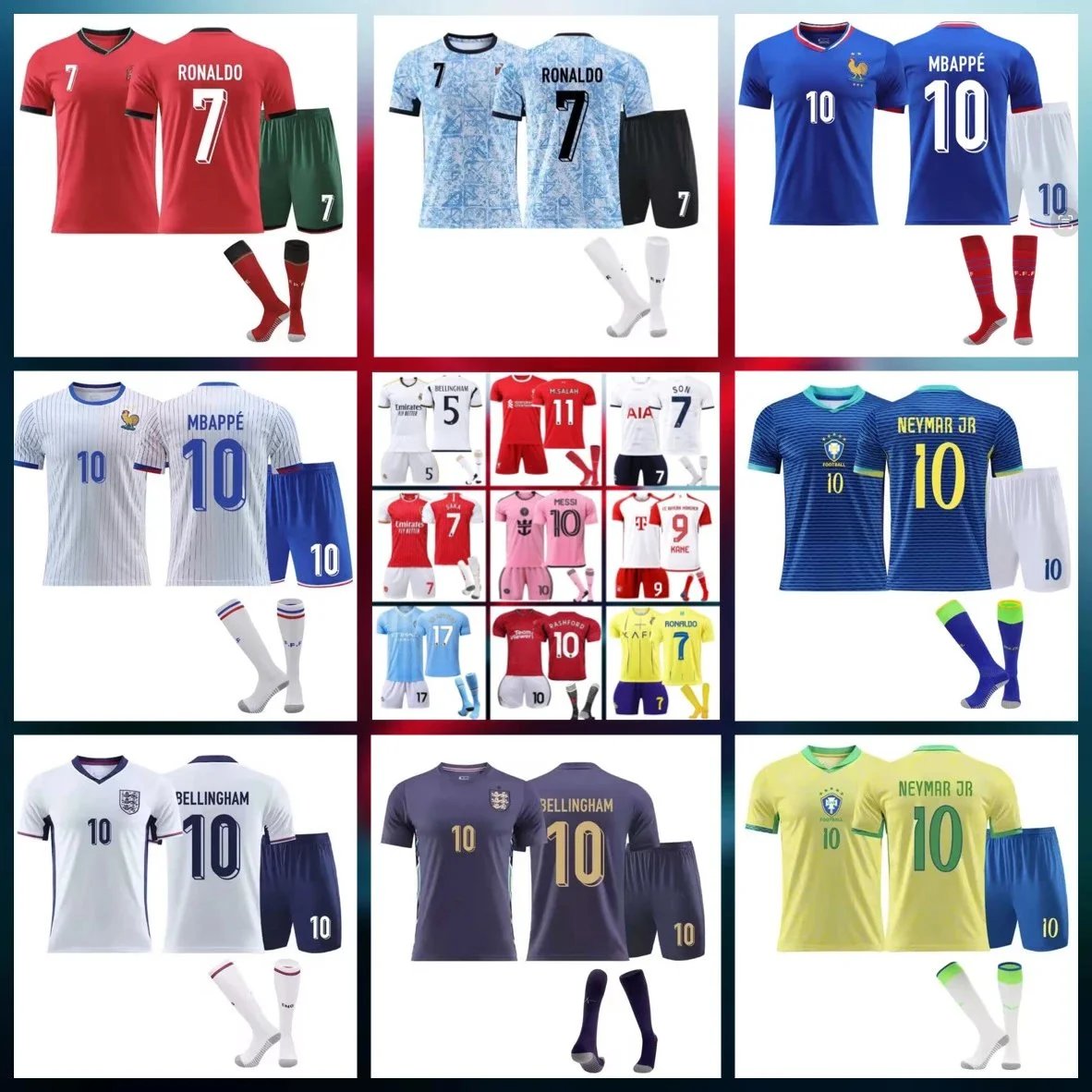 Ronaldo Red Short Sleeve Football Jersey Set