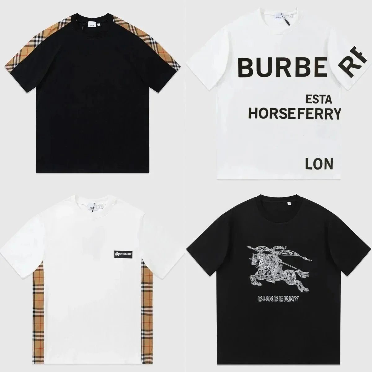 Burberry Black and White Graphic T-Shirt Collection