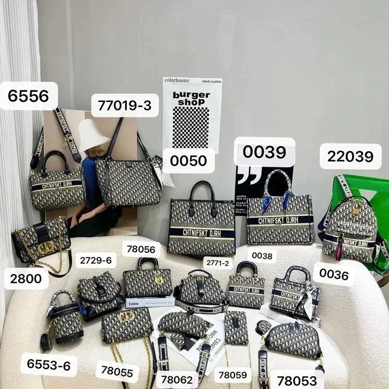 Dior Black and White Monogram Tote Bag