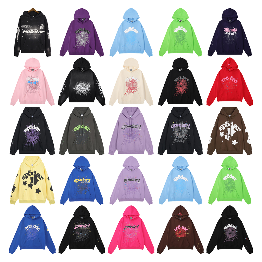 Spider Web Print Hoodie in Various Colors