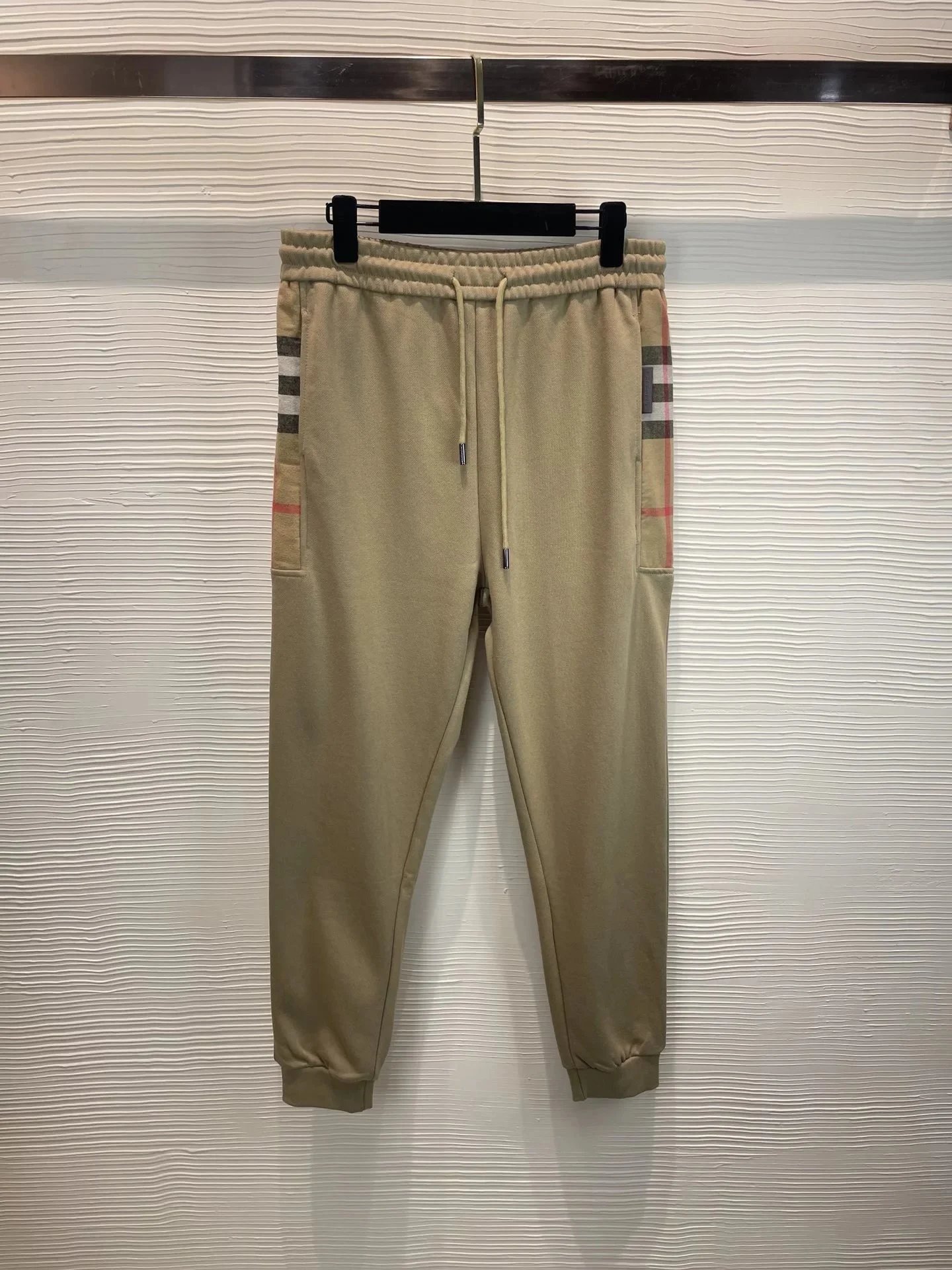 Burberry Beige Side Stripe Joggers