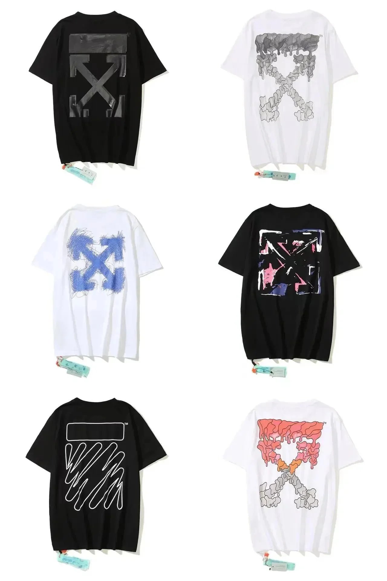 Off-White Black and White Graphic T-Shirt Combo Pack