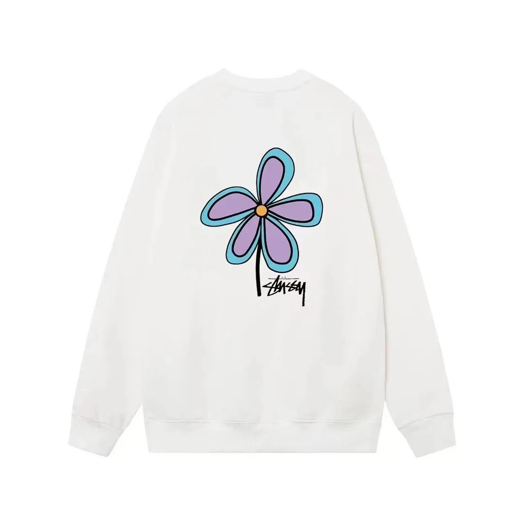 Stussy White Flower Graphic Sweatshirt