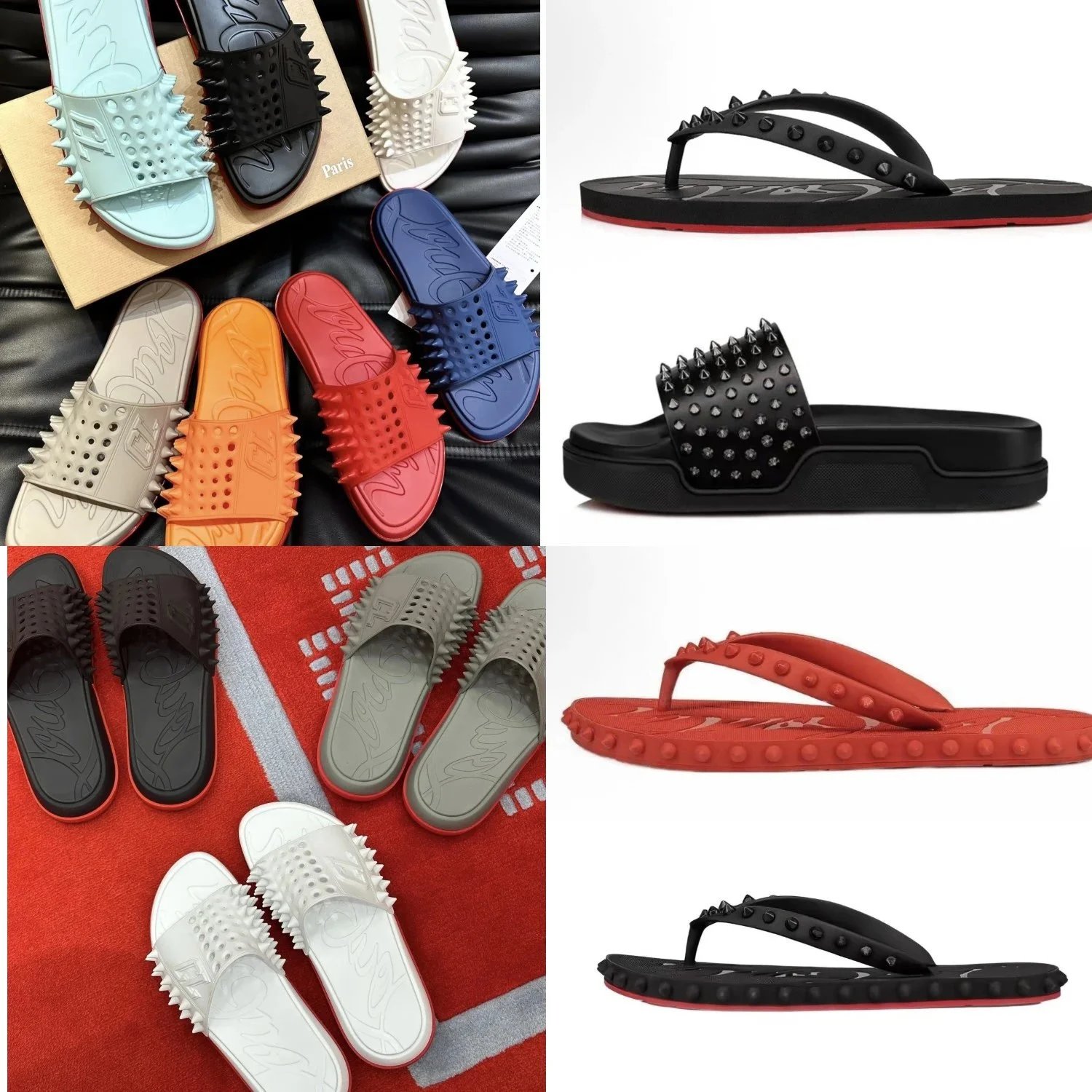 Christian Louboutin Spiked Flip Flops