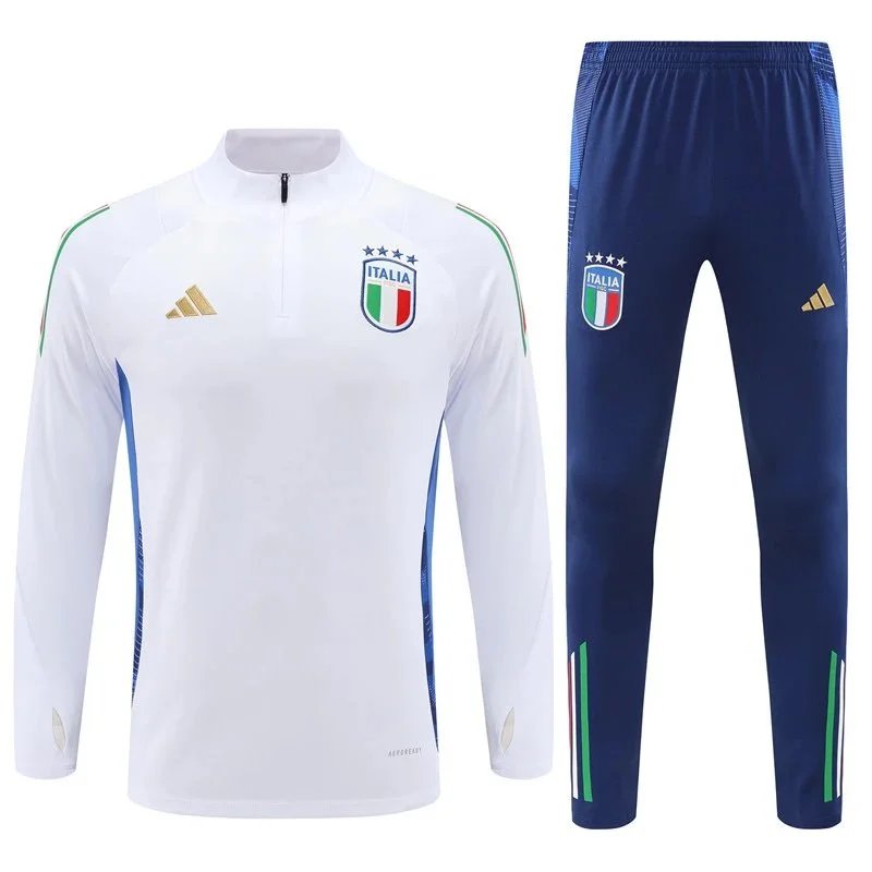 Adidas White Blue Italia Training Suit