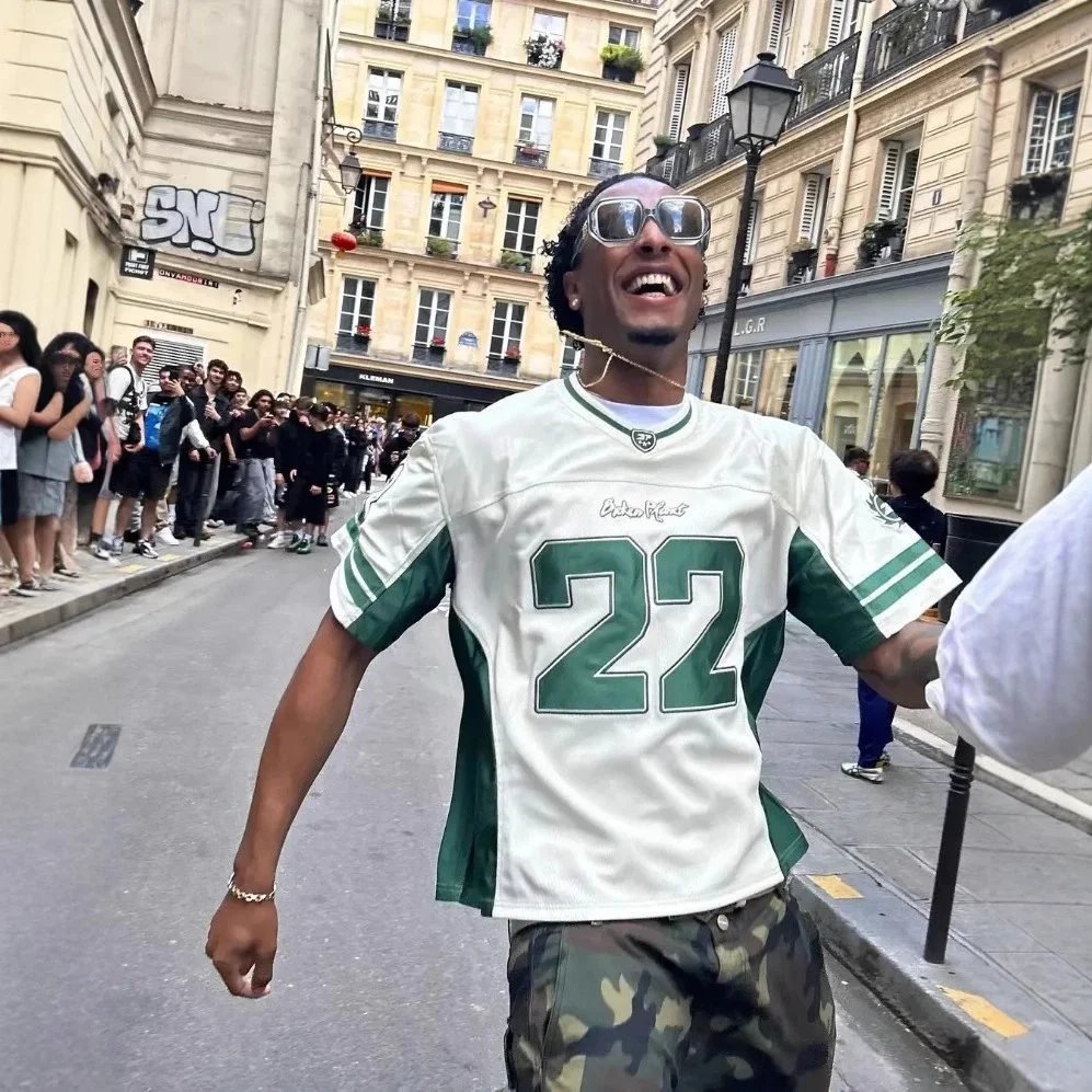 White and Green Number 22 Jersey