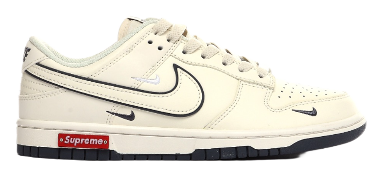 Nike x A Bathing Ape Air Jordan 1 Low 'Bapesta' Navy Beige Sneakers - 30